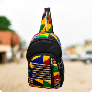 Dwakrom African Print Leather Side Bag