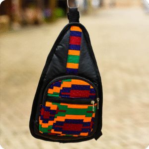 Dwakrom African Print Leather Side Bag