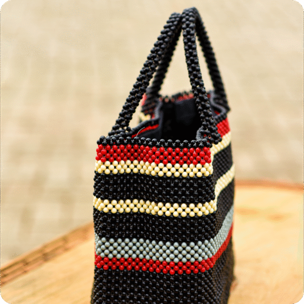 Dwakrom Red And Black Beaded Bag - Image 4