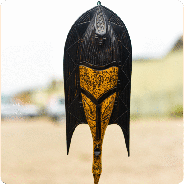 Premium Carved Fish Mask Sculpture - Image 2
