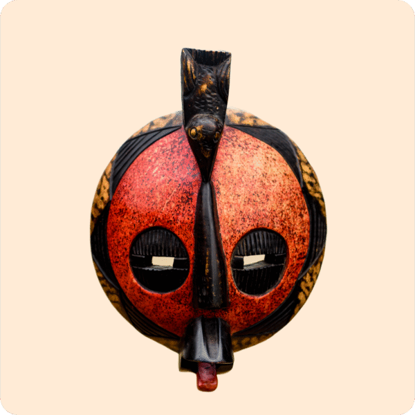 Premium Round Mask Carved Sculpture