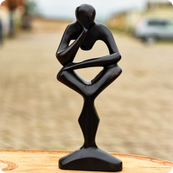 Premium  Thinking Man Carved Sculpture - Image 2