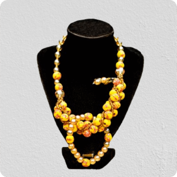 Yellow Beaded Necklace Main