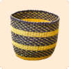 Bolga Multi Colored Dustbin Basket