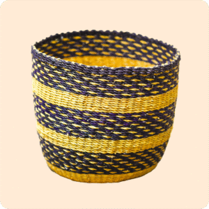 Bolga Multi Colored Dustbin Basket