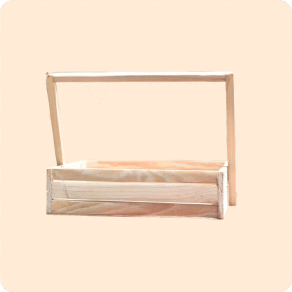 Wooden Hamper Basket wWth Hand